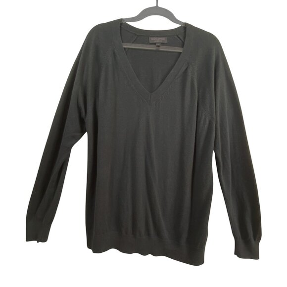Banana Republic XXL Black‎ V-Neck Sweater Classic Casual Basic Stretch knit Fall - Picture 1 of 6